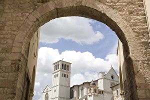 Images Dated 2nd June 2007: The New Gate Assisi and view of the Franciscan Basilica, UNESCO World Heritage Site