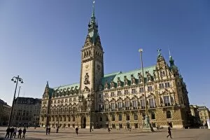 Images Dated 15th April 2010: The New Gothic style Town Hall (Rathaus) in central Hamburg, Germany, Europe