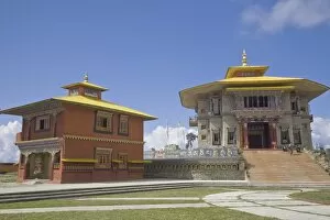 The new Karma Theckhling Monastery, built in traditional Sikkim style of stone