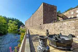 River Clyde Prints: New Lanark, UNESCO World Heritage Site, Lanarkshire, Scotland, United Kingdom, Europe