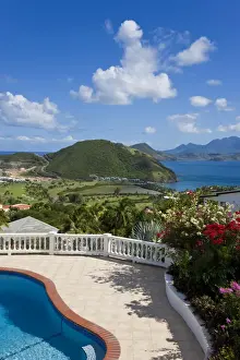 Swimming Pools Prints: New luxury housing overlooking Frigate Bay on southeast peninsula, St. Kitts