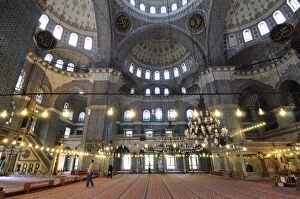 Images Dated 28th May 2009: New Mosque (Yeni Camii) prayer hall, Istanbul, Turkey, Europe