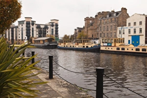 New and old waterside buildings, Leith, Edinburgh, Scotland, United Kingdom, Europe