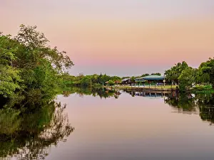 Moments Prints: New River at dusk, Orange Walk Town, Orange Walk District, Belize