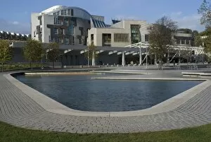 Images Dated 20th October 2008: New Scottish Parliament building, architect Enric Miralles, Holyrood, Edinburgh