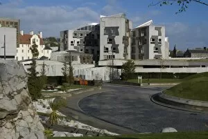 Images Dated 20th October 2008: New Scottish Parliament building, architect Enric Miralles, Holyrood, Edinburgh