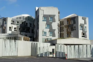 Images Dated 20th October 2008: New Scottish Parliament building, architect Enric Miralles, Holyrood, Edinburgh