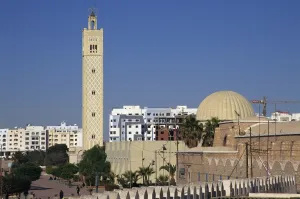 Mosques Prints: The new town and mosque, Sfax, Tunisia, North Africa, Africa