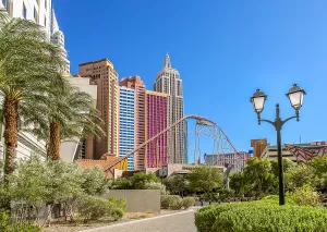 Hotels Prints: New York New York Hotel and Casino with roller coaster, Las Vegas, Nevada, USA