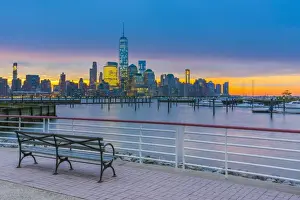 Seat Prints: New York skyline of Manhattan, Lower Manhattan and World Trade Center, Freedom Tower