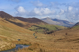 Skiddaw Prints: Newlands Valley with Skiddaw over Keswick in the distance