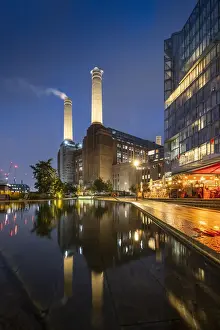 Eateries Prints: The newly re-built Battersea Power Station and surrounding apartments and restaurants