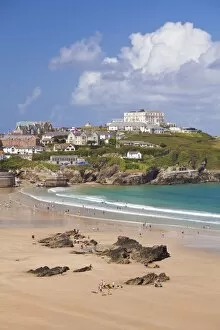 Images Dated 14th August 2011: Newquay Beach in summer, Cornwall, England, United Kingdom, Europe