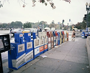 Washington D C Prints: Newspaper dispensers, Washington D