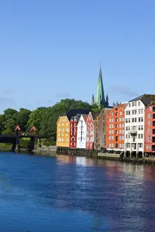 Trondheim Prints: Nidaros Cathedral, old fishing warehouses and Gamle Bybro