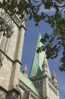 Trondheim Prints: Nidarosdomen Og Cathedral detail, Trondheim, Norway, Scandinavia, Europe