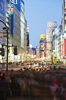 Images Dated 19th December 2009: Night lights at Shibuya crossing, Shibuya ward, Tokyo, Japan, Asia
