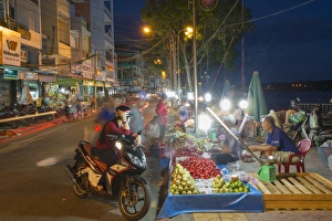 Mekong Delta Prints: Night market, Ben Tre, Mekong Delta, Vietnam, Indochina, Southeast Asia, Asia