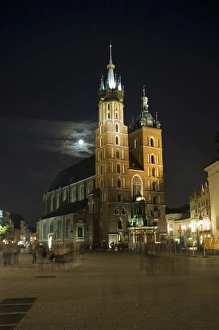 Night shot of Saint Marys Church or Basilica Night shot of Saint Marys Church or Basilica