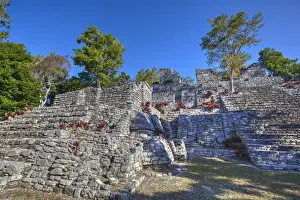 8th Century Prints: Nivel B, The Acropolis, Kinichna, Mayan archaeological site, Quintana Roo, Mexico