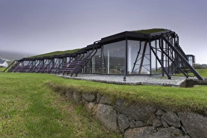 Images Dated 11th September 2008: Nordic House, exteriors and turf covered roof, Torshavn, Streymoy, Faroe Islands (Faroes)
