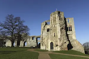 Typically British Prints: The Norman gateway and staircase tower at the ruins of Newark Castle in Newark-upon-Trent
