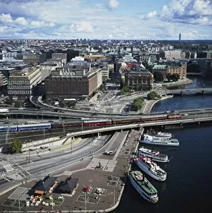 Images Dated 16th January 2000: Norrmalm waterfront with cruise boats