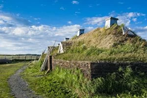 Images Dated 23rd August 2011: Norse settlement, L Anse aux Meadows National Historic Site, UNESCO World Heritage Site