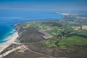 North coast of Cornwall looking towards Newquay, Cornwall, England, United Kingdom, Europe