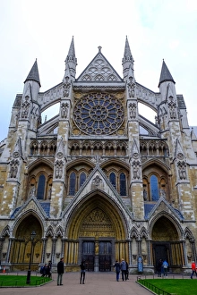 Rose Window Prints: North entrance of Westminster Abbey, London, England, United Kingdom, Europe