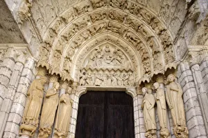 Eure Et Loir Prints: North gate, Chartres cathedral, UNESCO World Heritage Site, Chartres, Eure-et-Loir