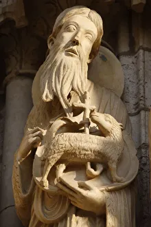 Images Dated 1st June 2009: North gate sculpture of St. John the Baptist, Notre-Dame de Chartres Cathedral