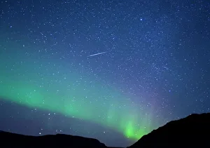 Glowing Prints: The Northern Lights (Aurora Borealis), Vik, Iceland, Polar Regions