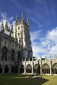 Images Dated 7th August 2011: Northwest Tower of Canterbury Cathedral from the Great Cloisters, UNESCO World Heritage Site