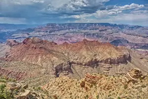 Outdoor Exploration Prints: Northwest view of Grand Canyon South Rim Arizona from the top floor of the historic Watchtower