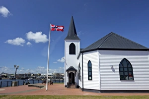 Cymru Prints: Norwegian Church, Cardiff Bay, Cardiff, South Glamorgan, South Wales, Wales