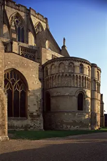 Chapel Prints: Norwich cathedral, St. Lukes chapel dating from 11th century, and south door