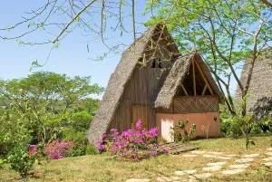 Huts Prints: Nosy Be Lodge, Nosy Be island, Republic of Madagascar, Indian Ocean