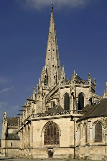 Manche Prints: Notre Dame de Carentan, a Romanesque and Gothic church, Carentan, Cotentin Peninsula