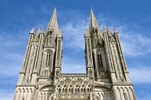 Images Dated 20th July 2010: Detail of Notre Dame cathedral dating from the 14th century, Coutances, Cotentin, Normandy