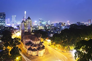 Saigon Prints: Notre Dame Cathedral, Ho Chi Minh City (Saigon), Vietnam, Indochina, Southeast Asia, Asia