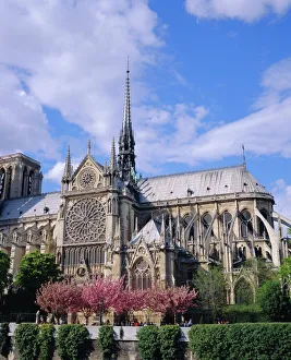 Steeple Prints: Notre Dame cathedral, Paris, France, Europe