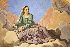 Mary Prints: Notre Dame de la Garde, St. Nicolas de Veroce church, Haute Savoie, France, Europe