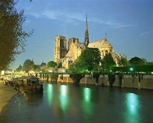 River Seine Prints: Notre Dame on the Siene river, Paris, France, Europe