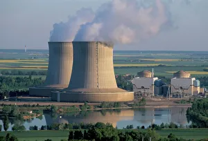 Rural Location Prints: Nuclear power station of Saint Laurent-des-Eaux, Pays de Loire, Loire Valley