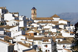 Malaga Province Prints: Nuestra Senora del Rosario church, Algatocin, one of the white villages
