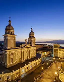 Nuestra Senora de la Asuncion Cathedral at Parque Cespedes, Santiago de Cuba, Cuba