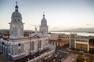 Nuestra Senora de la Asuncion Cathedral at Parque Cespedes, Santiago de Cuba, Cuba