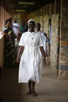 35 40 Years Prints: Nun in Dzogbegan Benedictine Abbey, Danyi Dzogbegan, Togo, West Africa, Africa