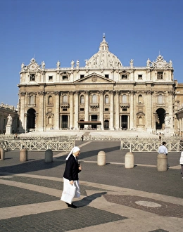 Holy See Prints: Nun in St. Peters Square